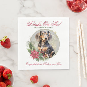 Dackel Hund Hochzeit Napkins mit Hunden Foto Serviette