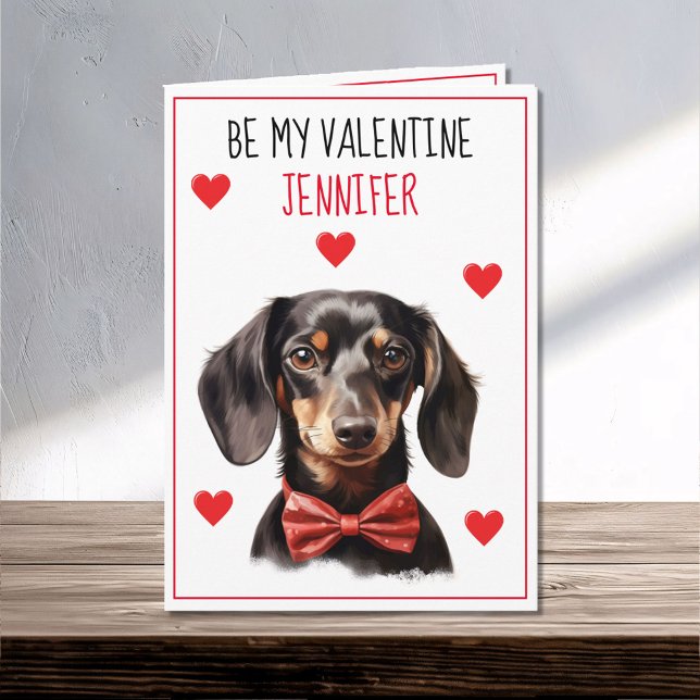 Dackel Hund I Woof You Valentine Karte (Von Creator hochgeladen)