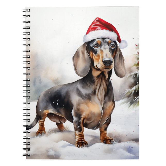 Dackel Hund im Schnee Weihnachten Notizblock (Vorderseite)