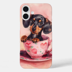 Dackel-HUND IN DER VALENTINE TEE CUP iPhone 16 Plus Hülle