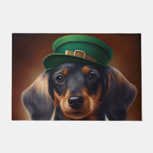 Dackel Hund in St. Patrick's Day Dress Fußmatte