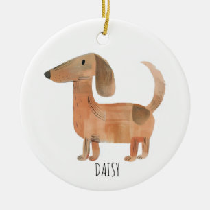 Dackel Hund Keramik Ornament