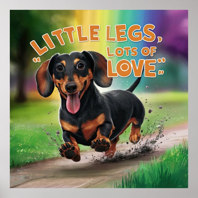 Dackel Hund Kleine Legen viel Liebe Poster (Vorne)