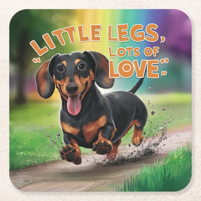 Dackel Hund Kleine Legen viel Liebe Rechteckiger Pappuntersetzer (Vorderseite)