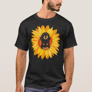 Dackel Hund Lover Geschenk Sonnenblume Wurst Blume T-Shirt