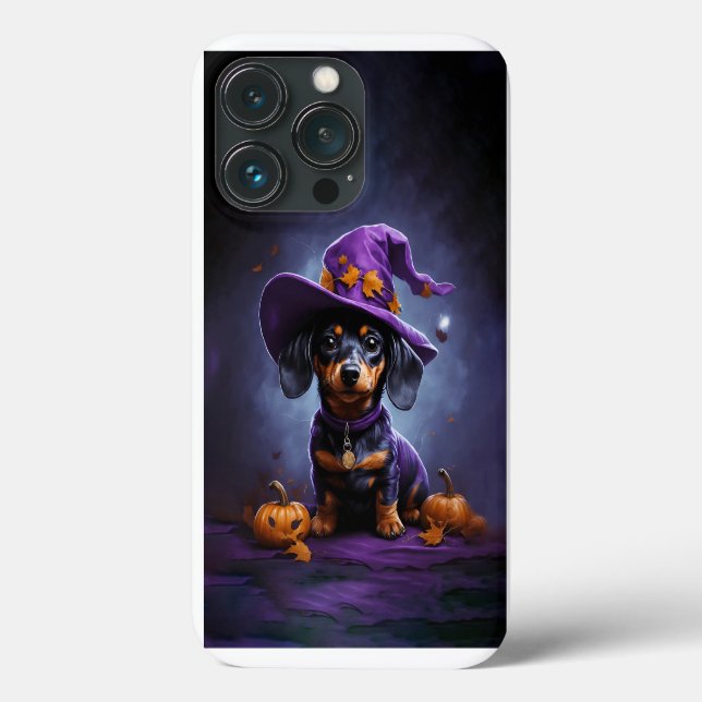 Dackel Hund mit Halloween Kürbishandgehäuse Case-Mate iPhone Hülle (Rückseite)