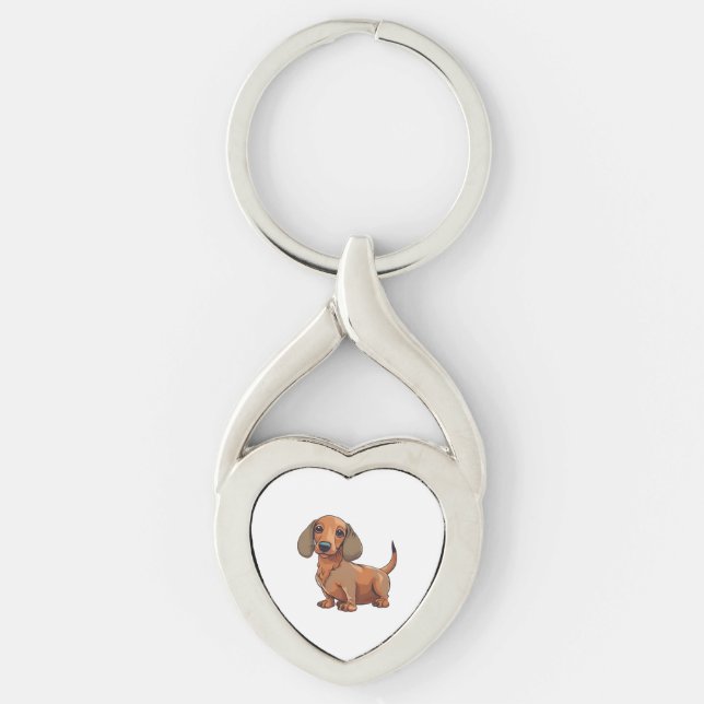 Dackel Hund Niedlich Schlüsselanhänger (Vorderseite)