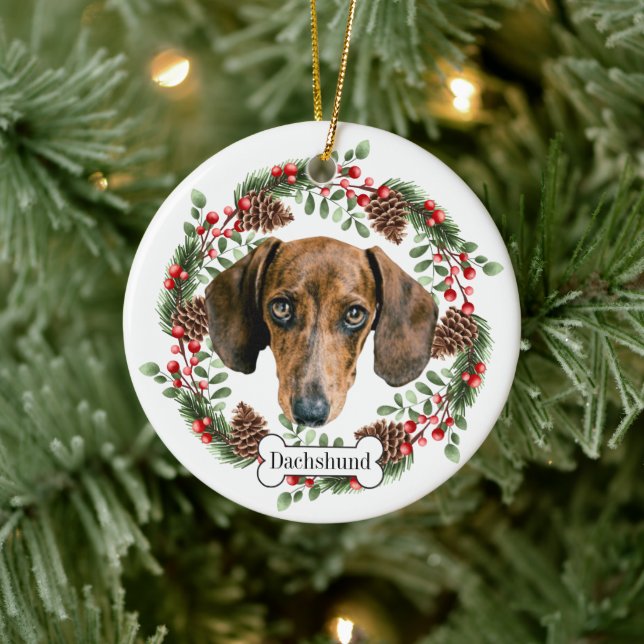 Dackel Hund Personalisiert Haustier Ornament (Baum)
