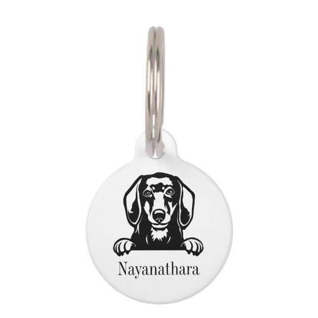 Dackel Hund personalisierte Namensmarke (Vorderseite)