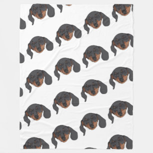 Dackel Hund Portrait Fleecedecke