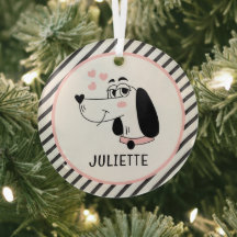 Dackel Hund Romantische rosa Herzen Personalisiert