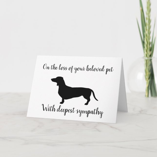 Dackel Hund Silhouette Haustier Beileid Karte (Vorderseite)