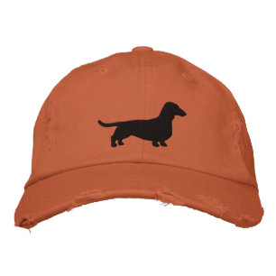 Dackel Hund Silhouette Kurzhaarige Dackel Hund Bestickte Kappe