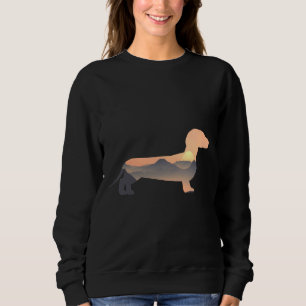 Dackel Hund Silhouette Sonnenberg Sweatshirt