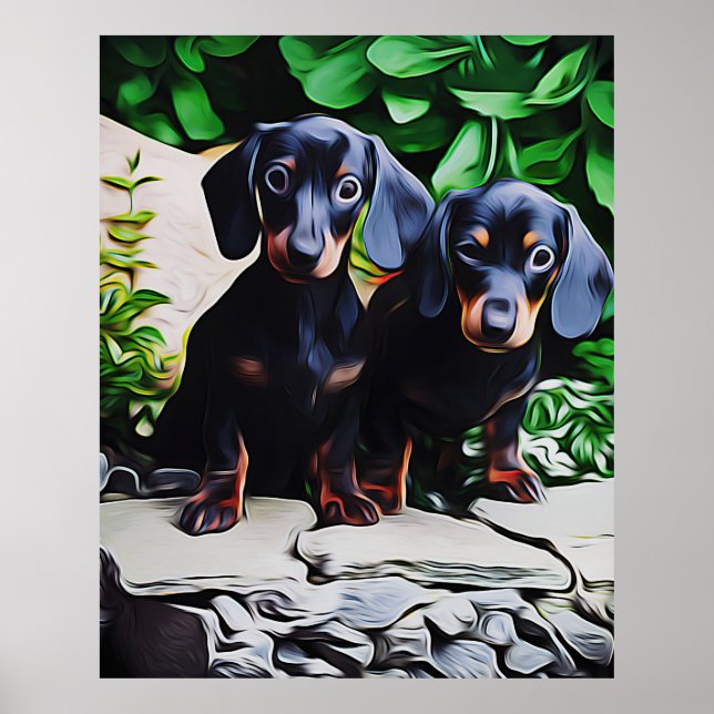 Dackel Hund Sommergarten Geburtstag Poster (Vorne)