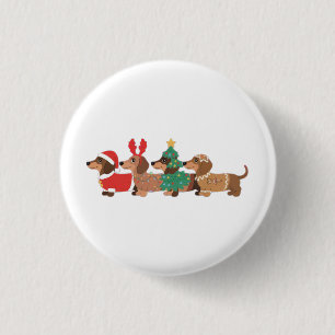 Dackel Hund trägt Weihnachten Hunde Liebhaber Button