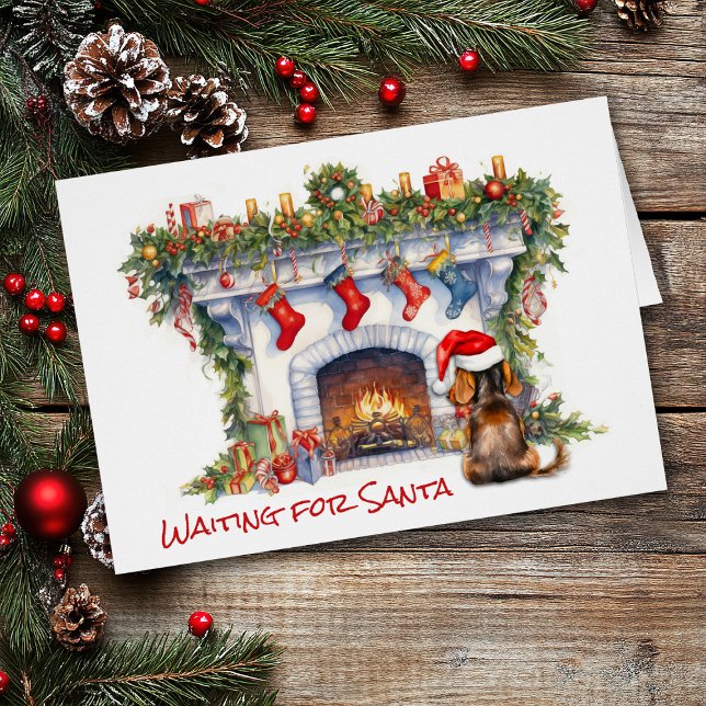 Dackel Hund warten auf Weihnachts-Feuerplatz (Von Creator hochgeladen)