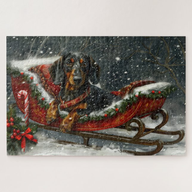 Dackel Hund Weihnachten (Horizontal)
