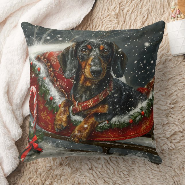 Dackel Hund Weihnachten Kissen (Decke)
