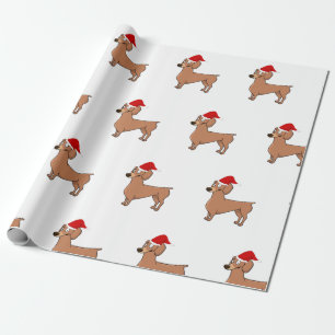 Dackel Hund Weihnachts-Weihnachtsmannmütze Geschenkpapier