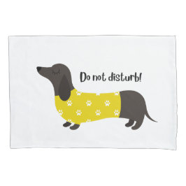 Dackel Hund - weißes Kissenfach Kissenbezug