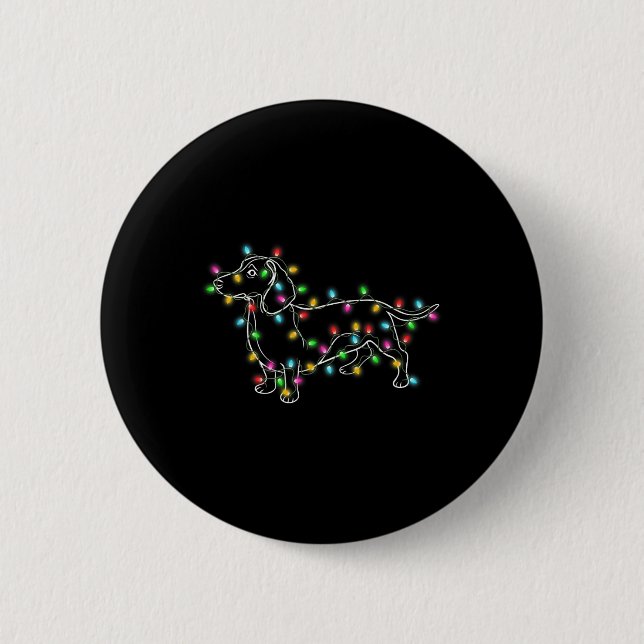 Dackel Hunde Baum Weihnachtsgeschenke für Haustier Button (Vorderseite)