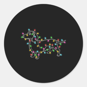 Dackel Hunde Baum Weihnachtsgeschenke für Haustier Runder Aufkleber