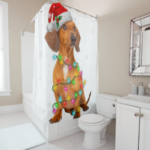 Dackel Hunde Bäume Weihnachten Weihnachten Weihna Duschvorhang