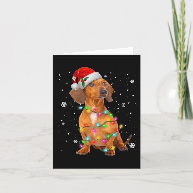Dackel Hunde Bäume Weihnachtsgeschenke für Haustie Karte (Vorderseite)