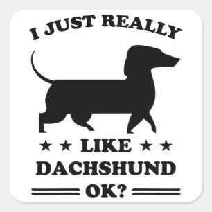 Dackel Hunde Funny Niedlich Dog Holder Welpengesch Quadratischer Aufkleber