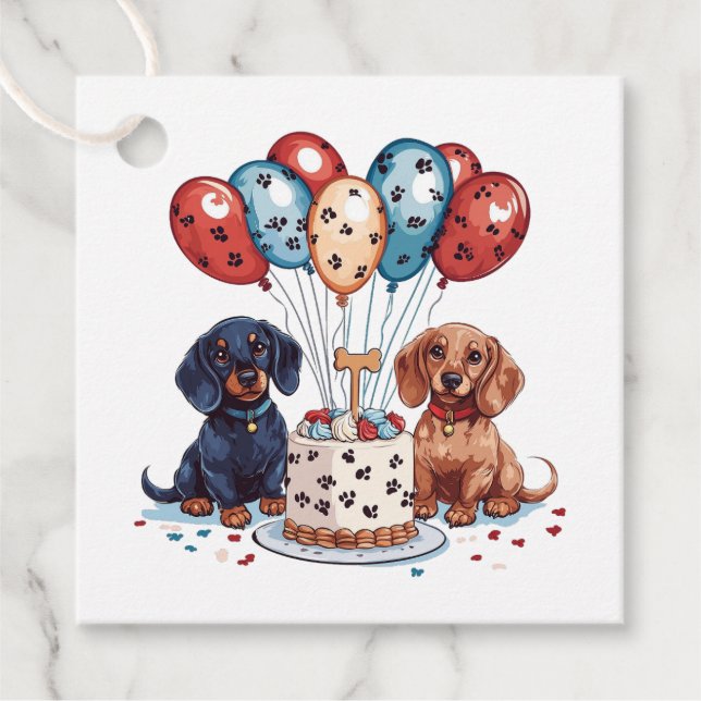 Dackel Hunde Geschenkanhänger (Vorderseite)