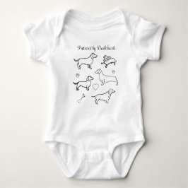 Dackel Hunde Haustiere Doodle Funny Black and Whit Baby Strampler
