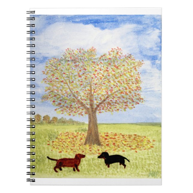 Dackel Hunde im Herbst Notizblock (Vorderseite)