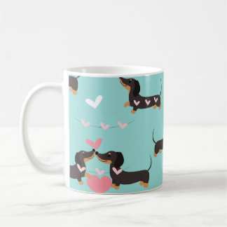 Dackel Hunde in Liebe und Herz nahtlos Kaffeetasse
