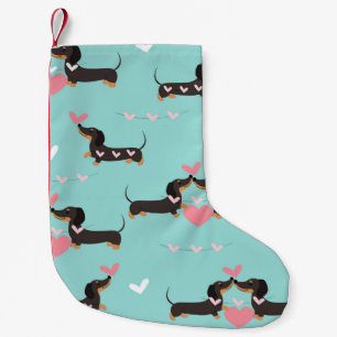 Dackel Hunde in Liebe und Herz nahtlos Kleiner Weihnachtsstrumpf