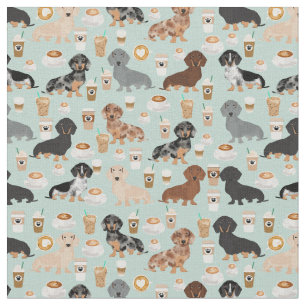 Dackel Hunde Kaffeeliebhaber Stoff