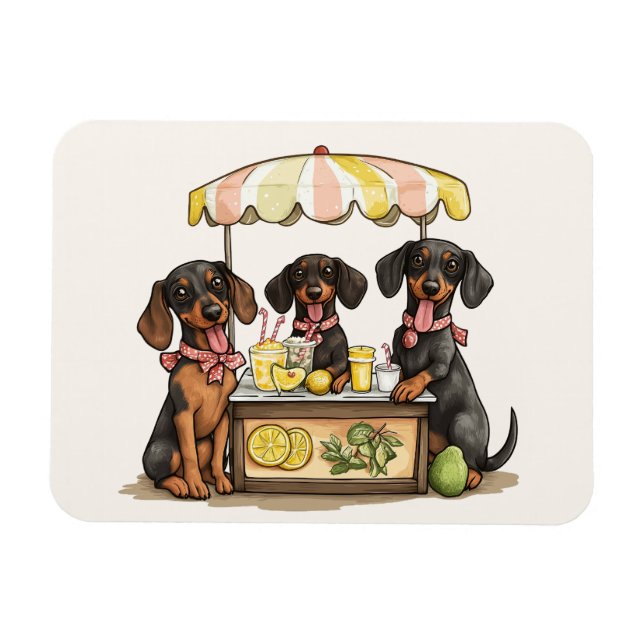 Dackel Hunde Lemonade Stand Magnet (Horizontal)