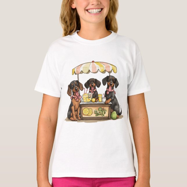 Dackel Hunde Lemonade Stand T-Shirt (Vorderseite)