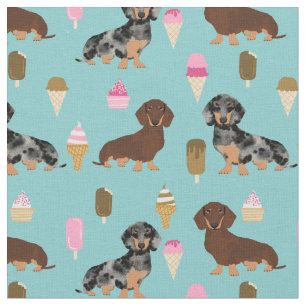 Dackel Hunde Liebe Eis Stoff