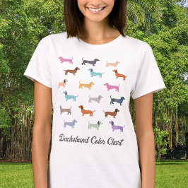 Dackel Hunde Muster Funny Color Chart T-Shirt