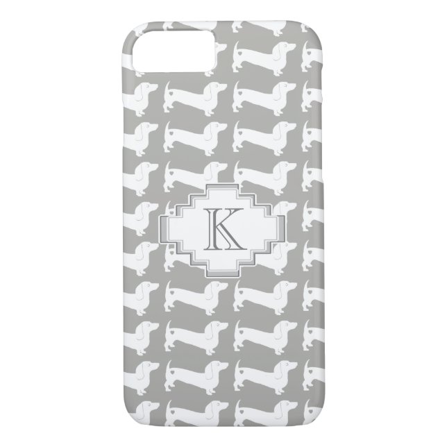 Dackel Hunde Muster Monogramm Case-Mate iPhone Hülle (Rückseite)