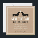 Dackel Hunde Silhouetten Hochzeitssache speichern Save The Date<br><div class="desc">Dackel Silhouetten mit Heart Kraft Papier Personalisierte Dackel Hund Lover's Hochzeitseinladung. Eine lustige Ankündigung für ein verlobtes Paar, das Würstchen Hunde Lieben. Personalisieren Sie diese originale Hochzeit mit dem Namen des glücklichen Paares und den Informationen zum Hochzeitstag. Besuchen Sie Jenn’s Doodle World für noch mehr Hochzeitsplanungsprodukte mit diesem niedlichen Dackel-Design...</div>