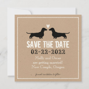 Dackel Hunde Silhouetten Hochzeitssache speichern  Save The Date