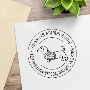 Dackel Hunde Tierklinik Runde Adresse Gummistempel