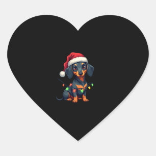 Dackel Hunde Tree Weihnachten Weihnachten Weihnach Herz-Aufkleber