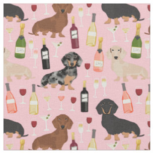 Dackel Hunde Weinliebhaber Rosa Stoff