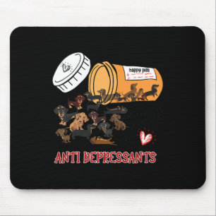Dackel Hunde Wurst Welpe Lover Antidepressiva Mousepad