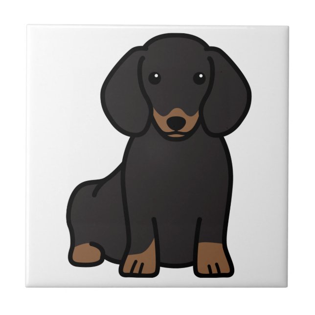 Dackel-HundeCartoon Fliese (Vorderseite)