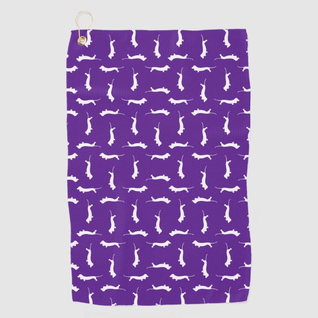 Dackel-Hundeform-Druck-Muster-Dackel-Hundekunst Golfhandtuch (Vorderseite)