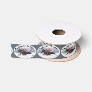 Dackel-Hundekunst-Weihnachtsband Satinband